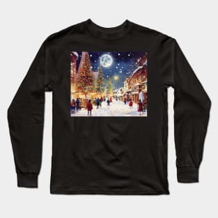 Christmas in old town London - Scene 9 Long Sleeve T-Shirt